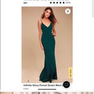 Infinite glory forest green maxi dress